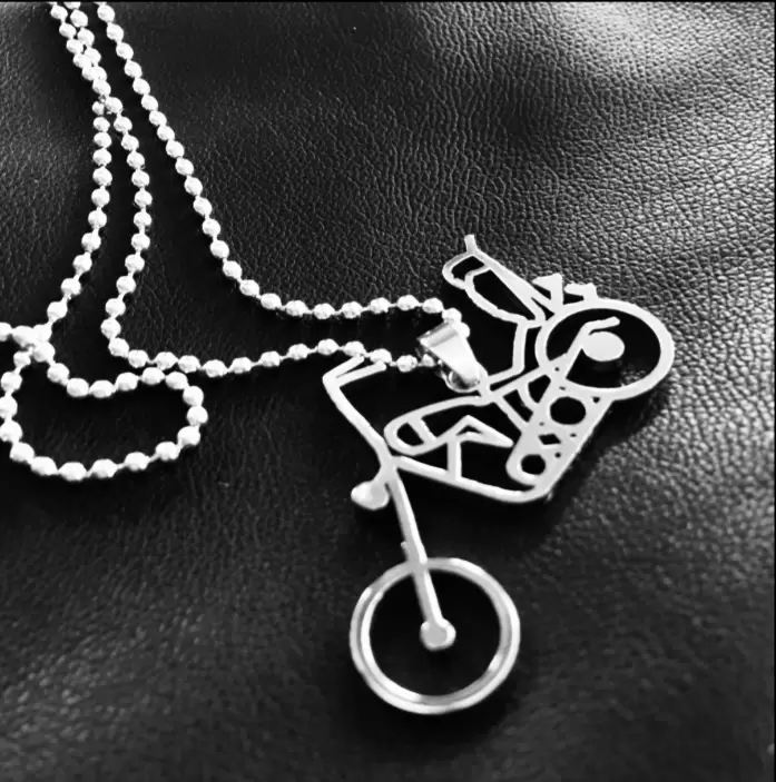 Harley Davidson Easy Rider silhouette necklace in stainless steel  