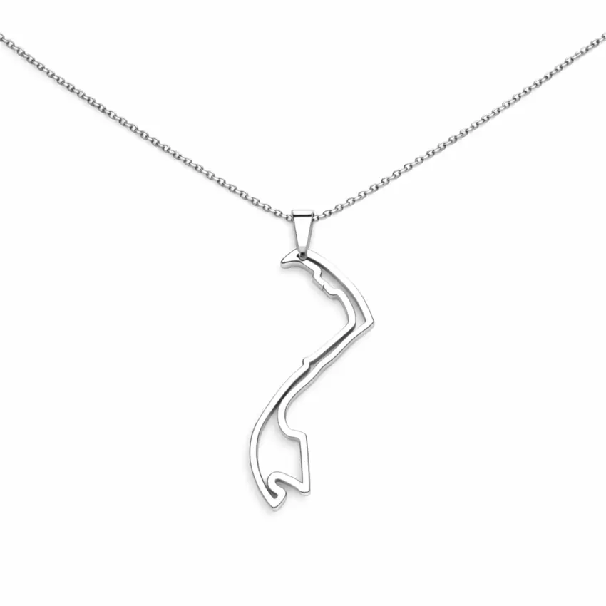 Pendentif circuit Monte Carlo en acier avec chaîne  