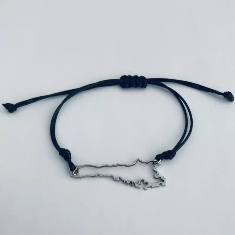 Pulseira Silhouette Isola di Lampedusa em aço