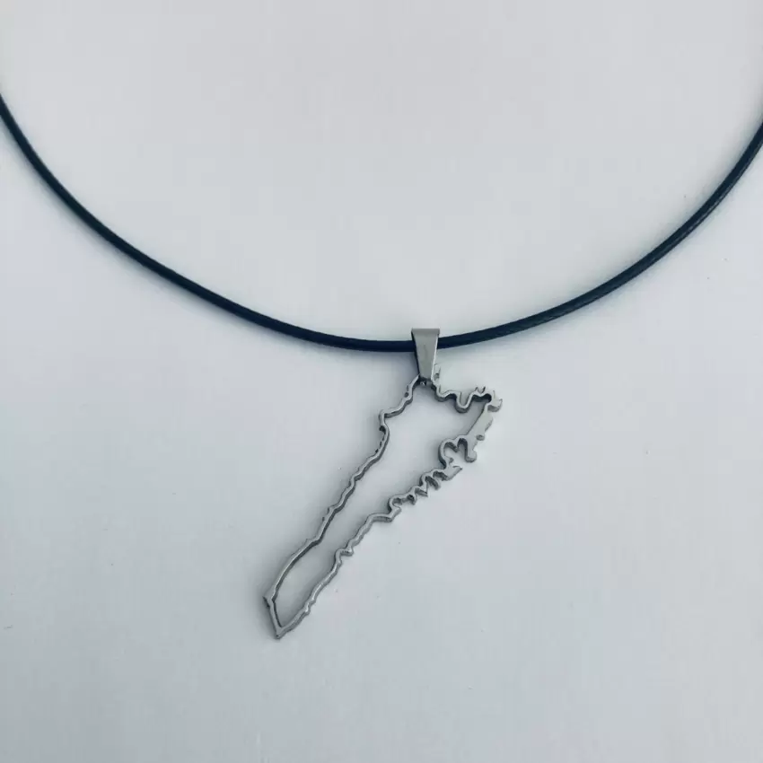 Acier Lampedusa Island Silhouette Pendentif  