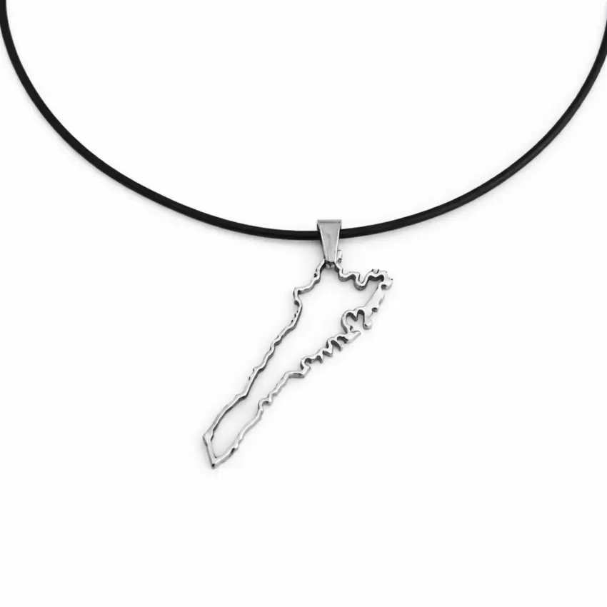 Acier Lampedusa Island Silhouette Pendentif  