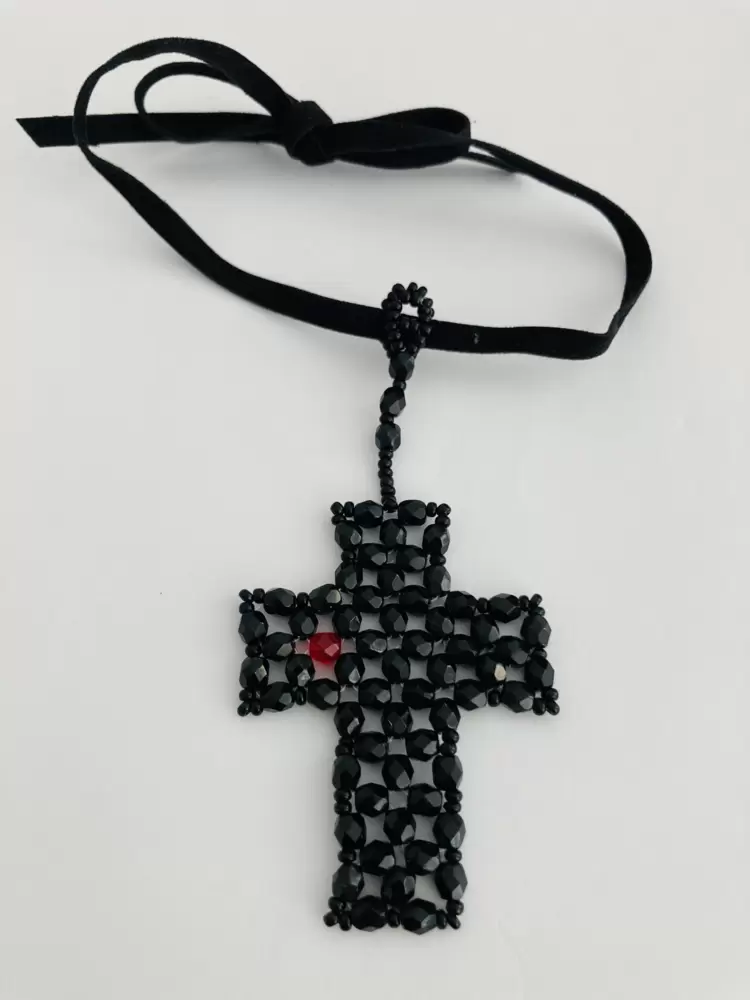 Croce piatta perline Rocailles  