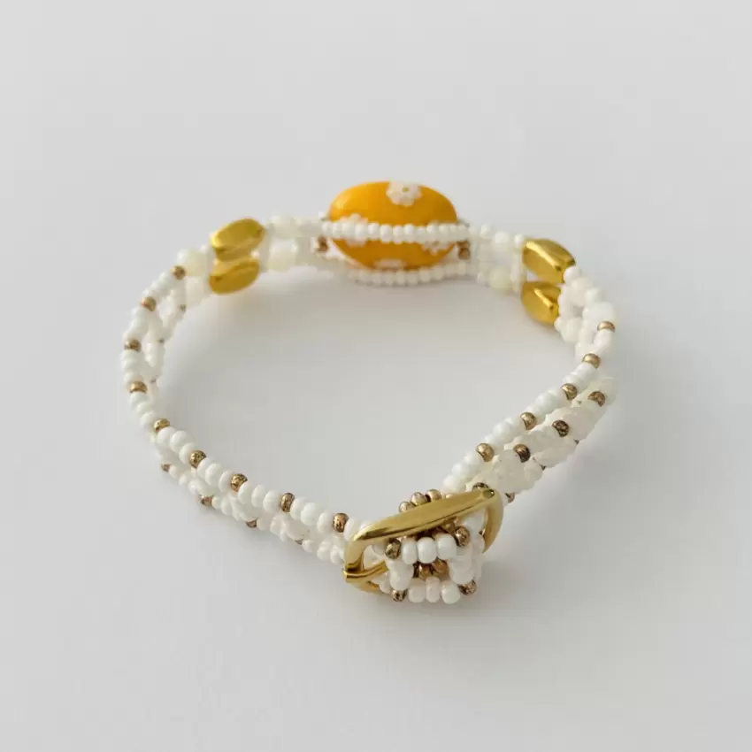 Braccialetto con murrina gialla centrale  