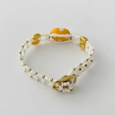 Braccialetto con murrina gialla centrale 