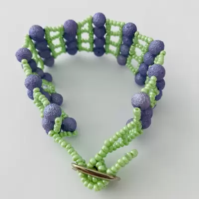 Bracciale perline color glicine  