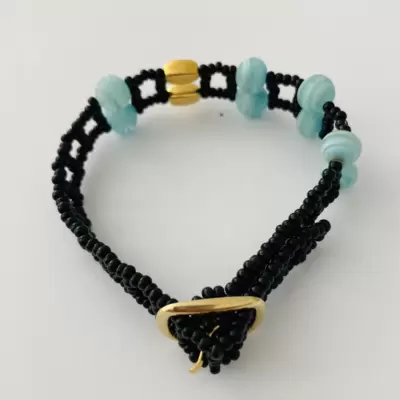 Braccialetto murrine acquamarine striate 