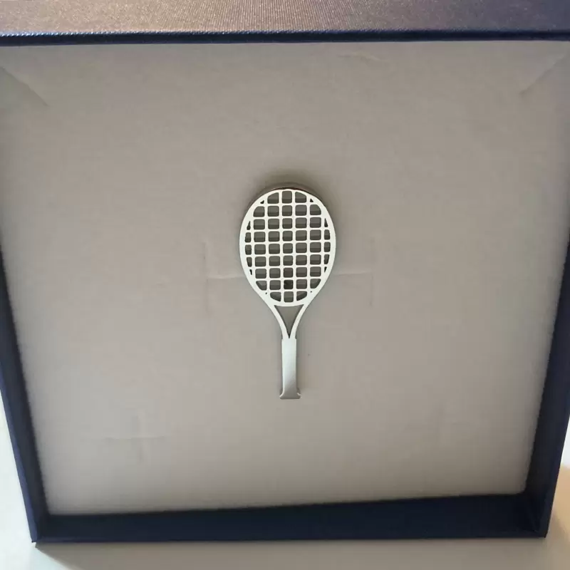Stainless Steel tennis racket jacket pin customizable on handle