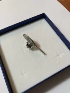 Stainless Steel tennis racket jacket pin customizable on handle 