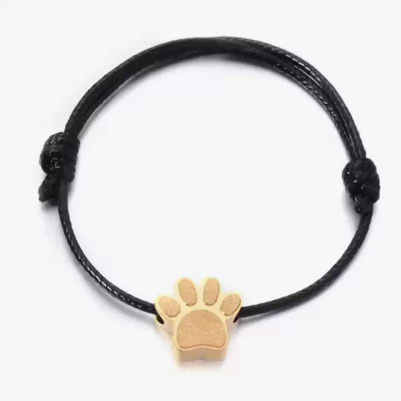 Pulseira para animais de estimação em aço dourado