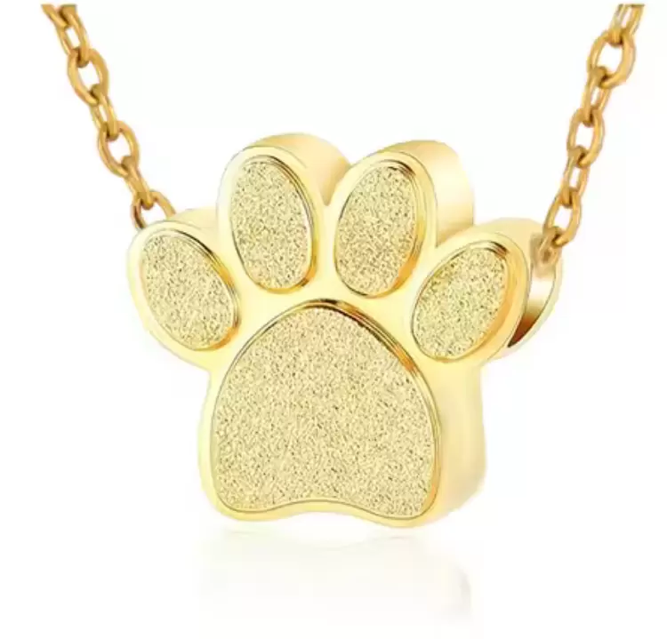Collana pets in acciaio placcato oro  