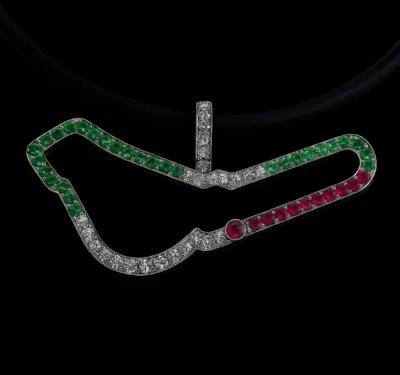 Ciondolo circuito di Monza in argento 925 bandiera italiana  