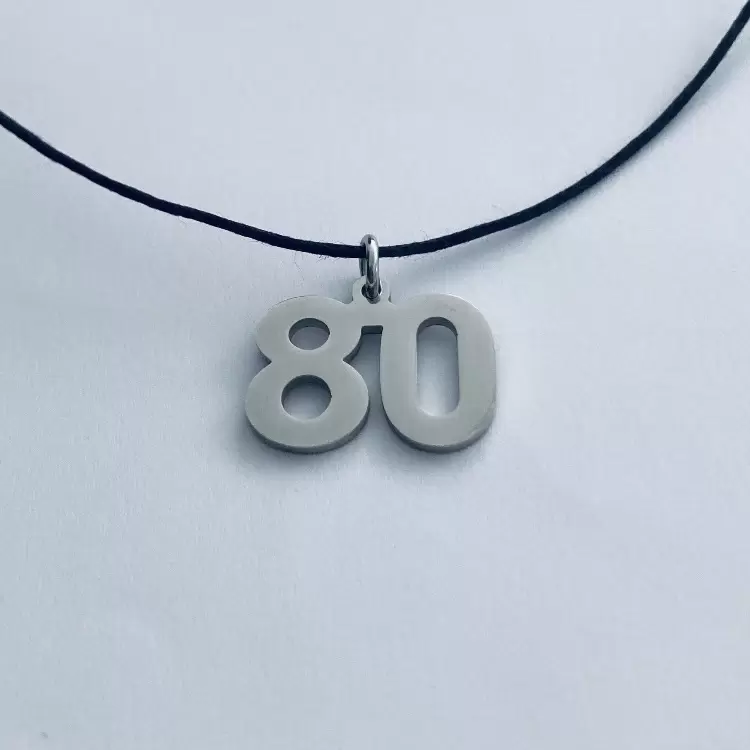 Pendant number 80 in stainless steel  