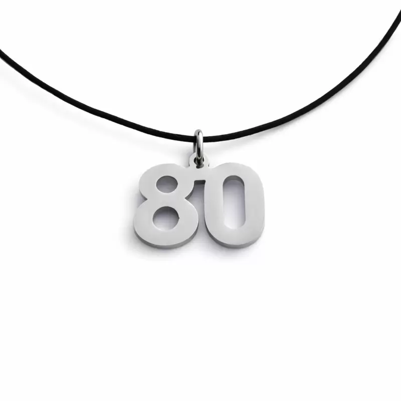 Ciondolo numero 80 in acciaio 