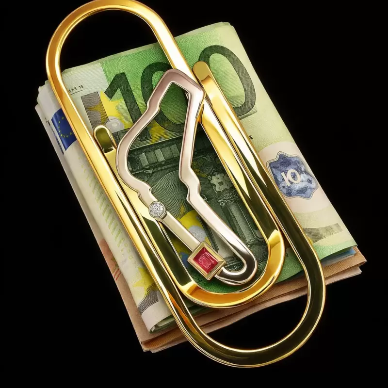 Pince &agrave; billets en or 750 avec circuit Monza