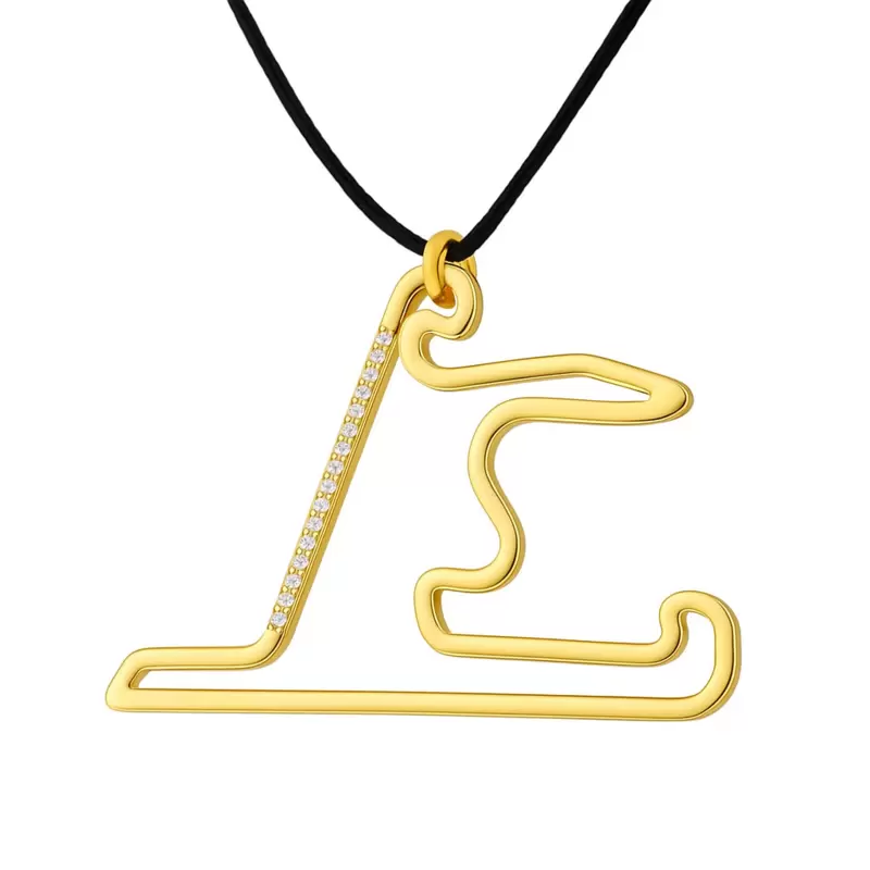 Pendentif circuit Shanghai China en or jaune 750 avec diamants