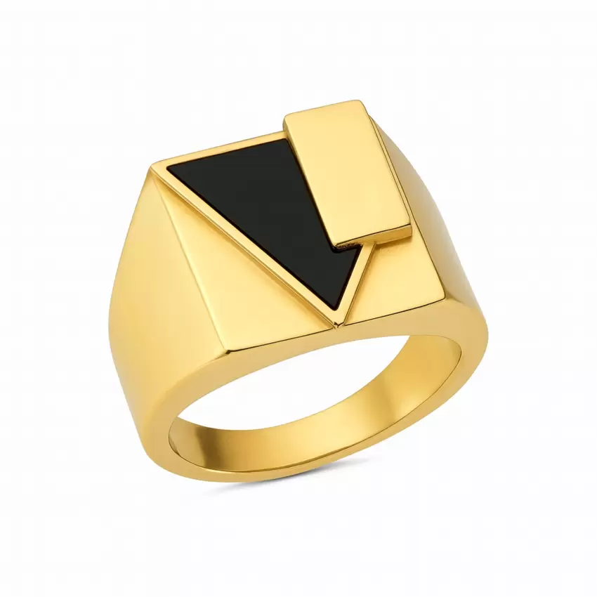 Anello triangolo in oro 750   