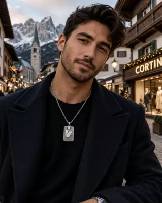 Ciondolo scoiattolo CORTINA in argento 925 personalizzabile sul retro 