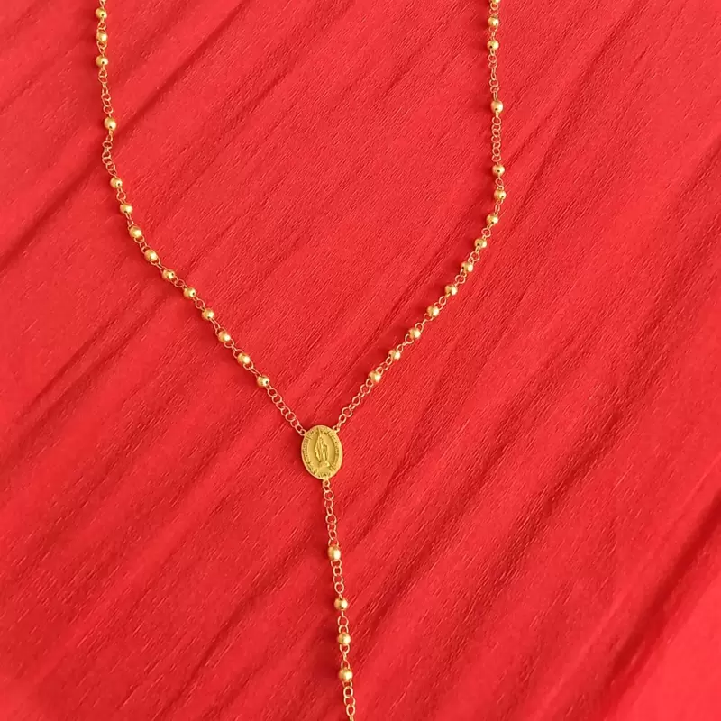 18kt yellow gold rosary necklace