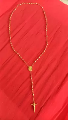 18kt yellow gold rosary necklace 