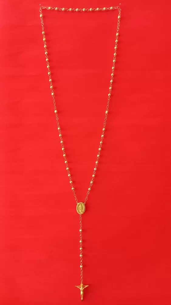 18kt yellow gold rosary necklace  