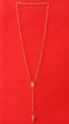18kt yellow gold rosary necklace 