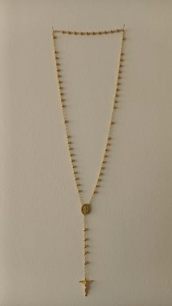 18kt yellow gold rosary necklace  
