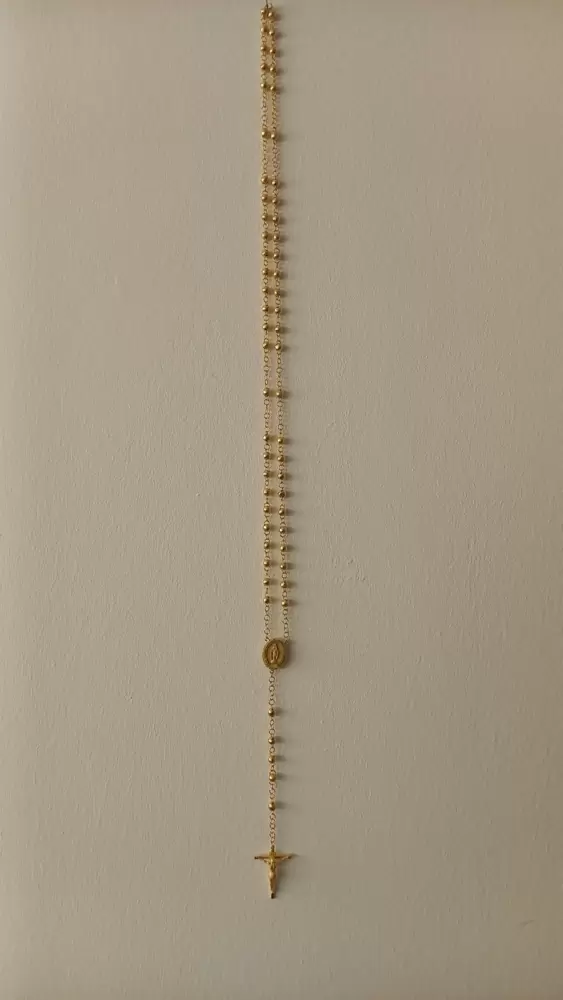 18kt yellow gold rosary necklace  