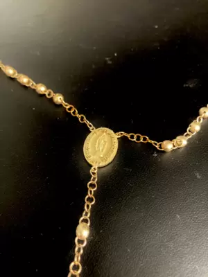 18kt yellow gold rosary necklace 