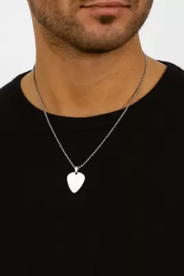 Pendente de plectrum em aço personalizável 