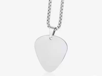 Pendente de plectrum em aço personalizável 