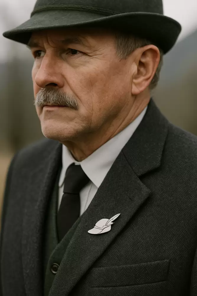 Customizable Stainless Steel Alpine Hat Jacket Pin  