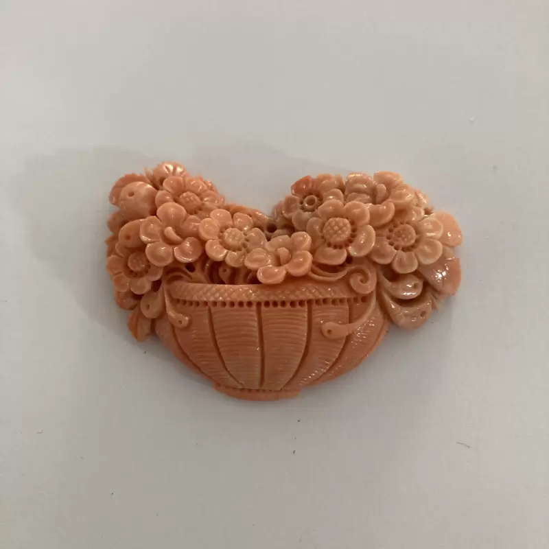 Coral engraved with floral subject