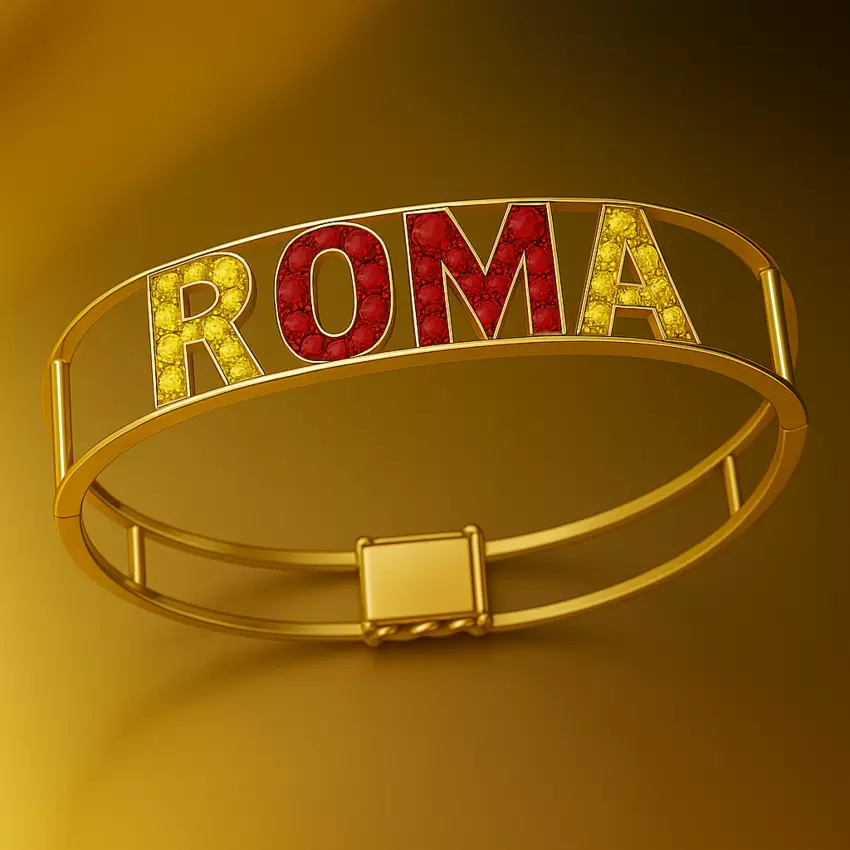 ROMA bracelet in 18kt yellow gold with yellow sapphires and rubies  