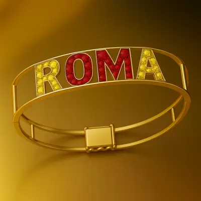ROMA bracelet in 18kt yellow gold with yellow sapphires and rubies 