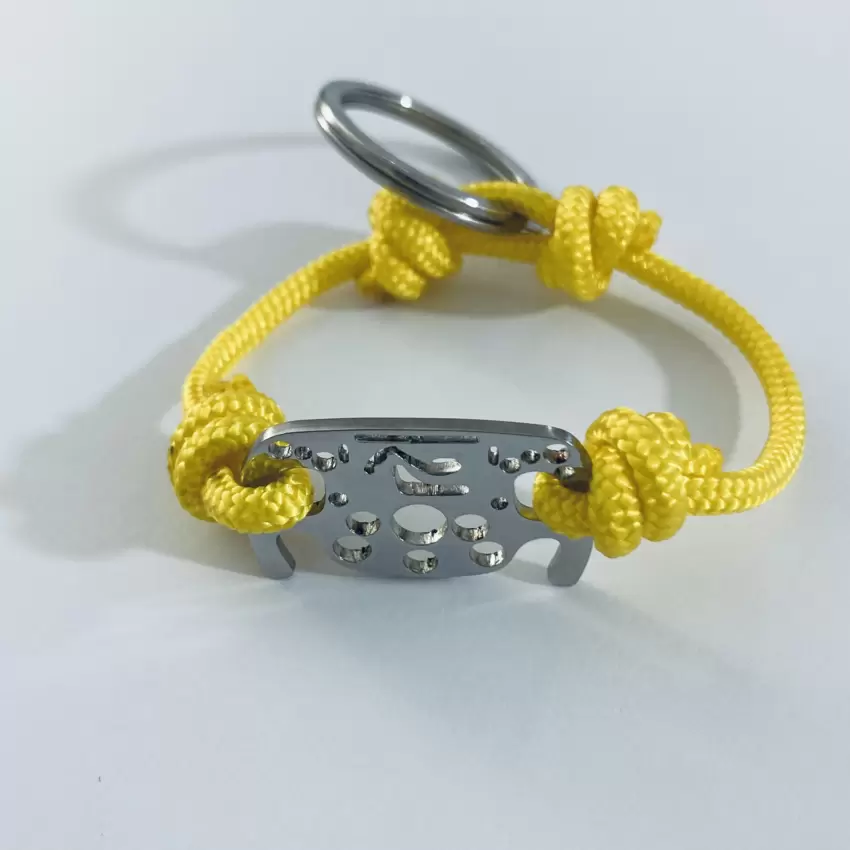 Porte-clés Formule 1 Volant en acier avec silhouette des circuits de Monza et Monte-Carlo  