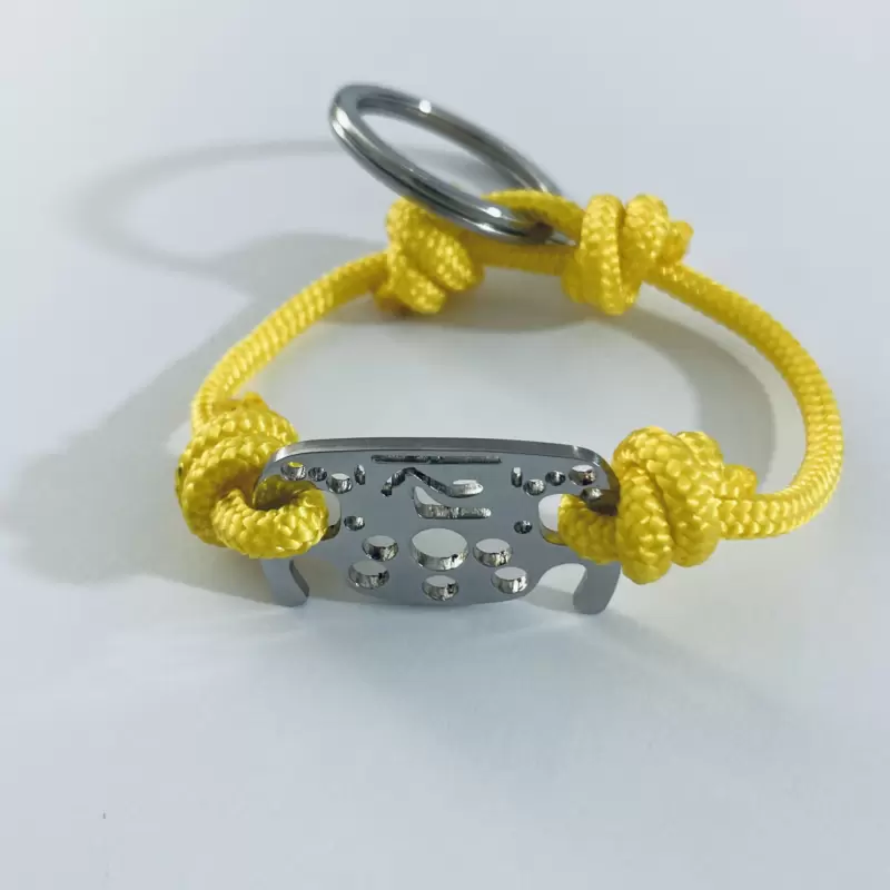 Porte-clés Formule 1 Volant en acier avec silhouette des circuits de Monza et Monte-Carlo