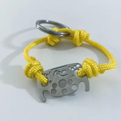 Porte-clés Formule 1 Volant en acier avec silhouette des circuits de Monza et Monte-Carlo 