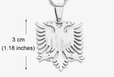 Ciondolo simbolo Albania aquila a due teste in acciaio 