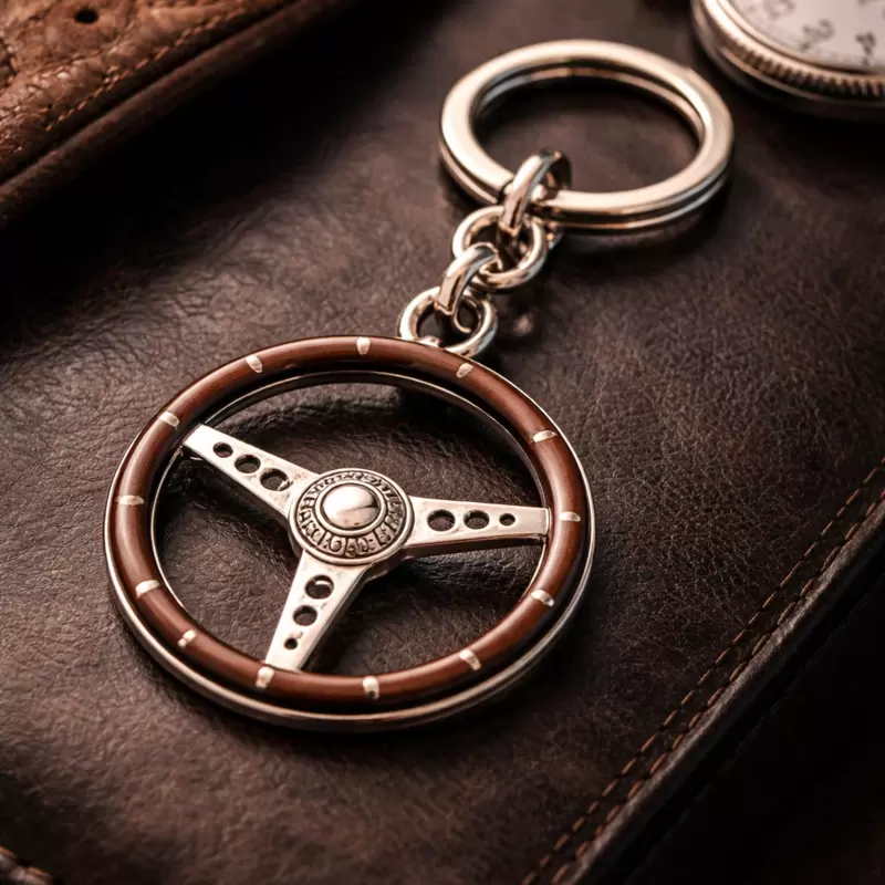 Portachiavi Volante Auto d'Epoca in argento 925