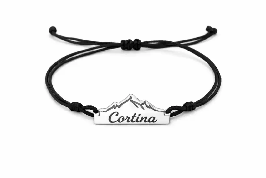 Braccialetto CORTINA in argento 925 con profilo montagne  