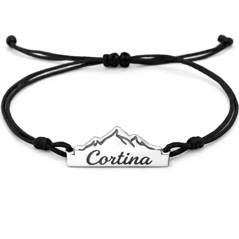Braccialetto CORTINA in argento 925 con profilo montagne