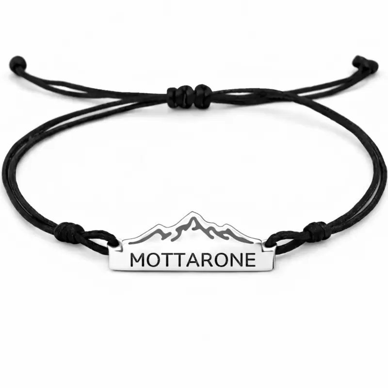 Bracciale Mottarone in Argento 925 con profilo montagne