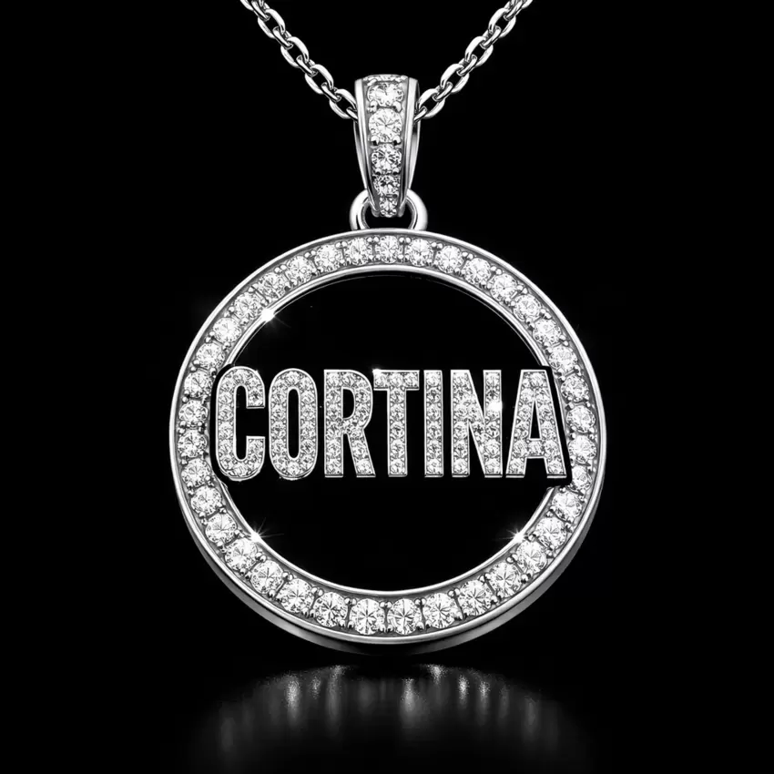 Ciondolo  CORTINA  in oro bianco e diamanti  