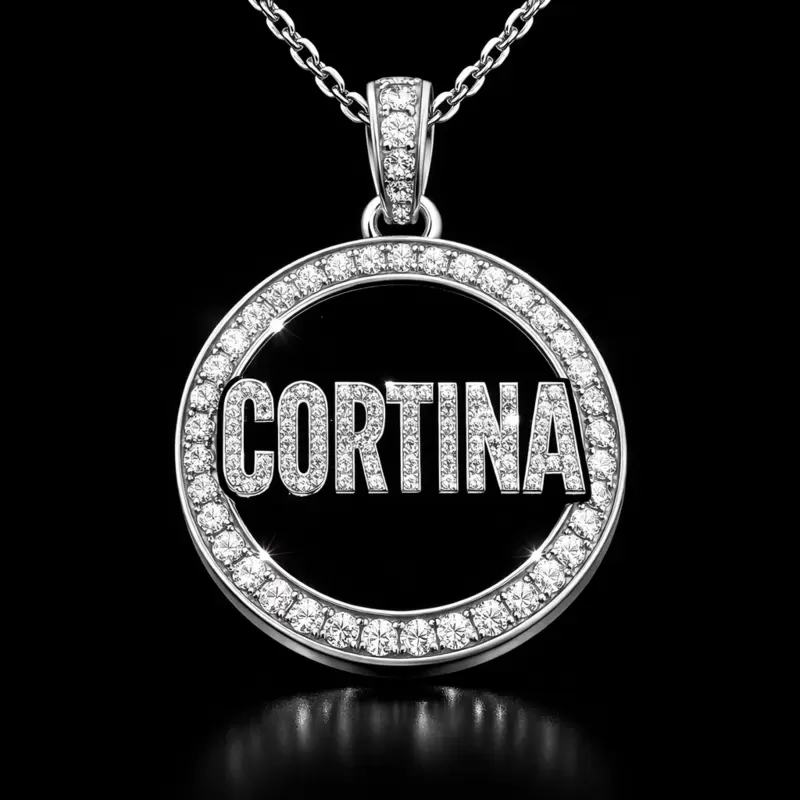 Ciondolo "CORTINA" in oro bianco e diamanti