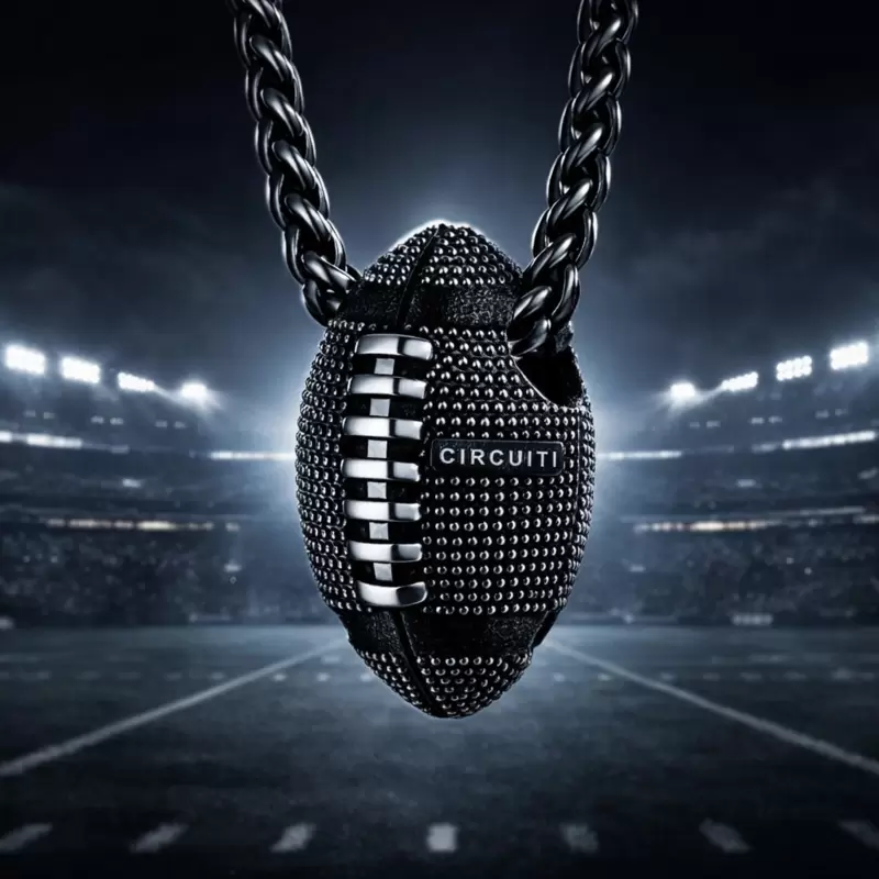 Ciondolo Football Americano in oro bianco 18kt black rhodium