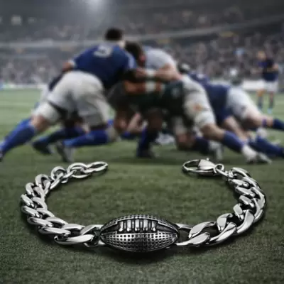 Pulseira de rugby em aço - Estilo desportivo 