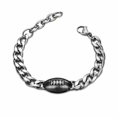 Pulseira de rugby em aço - Estilo desportivo 