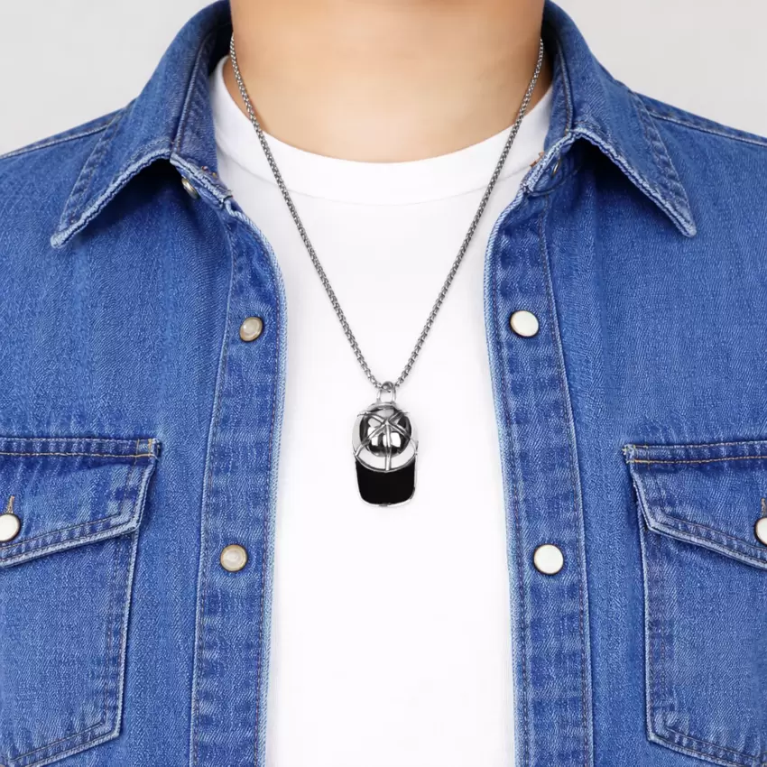 Pendente de boné de basebol em aço personalizável  