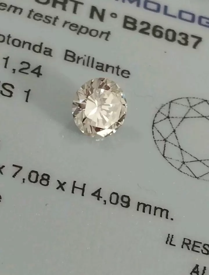 Certified diamond ct.1.24 J color  