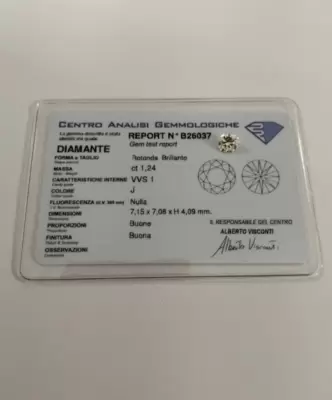 Certified diamond ct.1.24 J color 